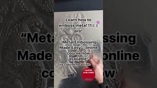 Special offer 50 discount off my Metal Embossing Course for beginners [upl. by Marston]