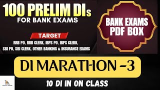 DI MARATHON SET3 🔥 BEST DIS FOR RRB IBPS AND SBI PO amp CLERK LEVEL 🔥 prelimsdi💯🎯 [upl. by Grussing]