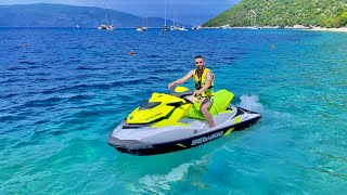 Jet ski SeaDoo GTI 130  Antisamos beach  KEFALONIA [upl. by Kellby]