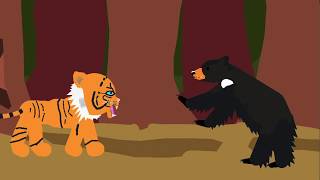 Bengal Tiger VS Asiatic Black Bear [upl. by Kay]