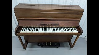 Kemble upright acoustic piano in mahogany finish stock 24027 [upl. by Holtz]