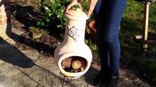 OL1828M  Medium Tortuga Clay Chiminea [upl. by Aralomo]