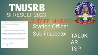 TNUSRB SI RESULT 2024 FINAL CUTOFF MARKS tnusrbofficialcutoffmark tnpolice finalcutoff police [upl. by Assenav]