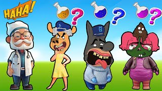 Choose the right drink to detoxify Sheriff Labrador Papillon and Dobie  Funny Police Cartoon [upl. by Ishmul]