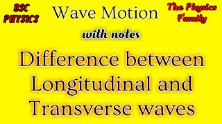 Difference between Transverse Waves and Longitudinal Waves  Wave Motion 2 [upl. by Daub984]