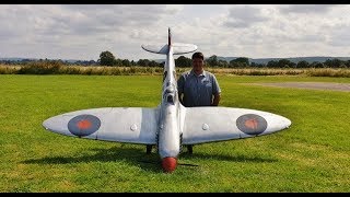 AMAZING RC SCALE FLYING  14 SCALE MK9 SUPERMARINE SPITFIRE  EVO 80cc GEORGE AT WOODSPRING  2019 [upl. by Efi838]