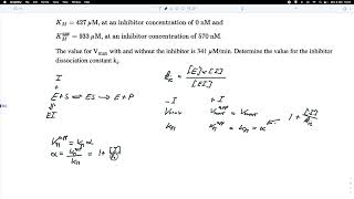 Finding the dissociation constant ki for a competitive inhibitor [upl. by Hyacinthia]