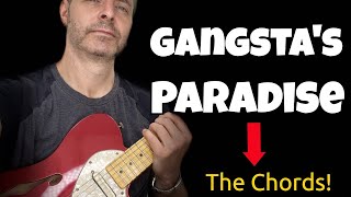 How to play Gangstas Paradise on guitar EASY amp Barre Chord Versions [upl. by Dole]