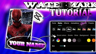 HOW TO MAKE WATERMARK in CAPCUT🥶how to glow in capcut [upl. by Naasah566]