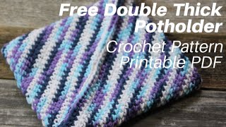 Make Simple Free Double Thick Potholder Crochet Pattern Easy and Quick Cotton Yarn [upl. by Assitruc667]