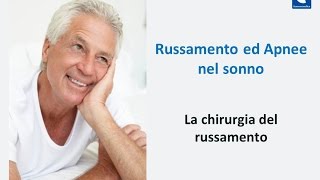 Russamento e apnee nel sonno  La chirurgia del russamento [upl. by Ahsinaw]