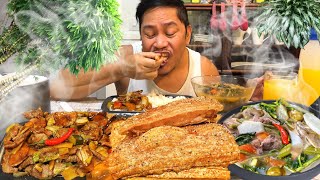 CRISPY PINATISANG LIEMPO SINILIHANG BAKA SINIGANG Filipino Food Mukbang [upl. by Brig433]