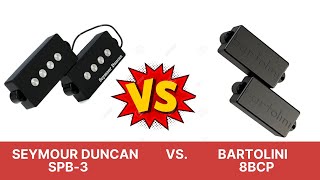 Seymour Duncan SPB3 VS Bartolini 8CBP Precision bass Pickups comparison [upl. by Noah]