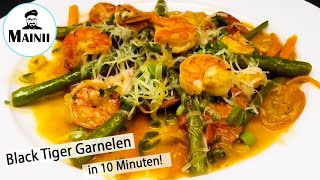 Garnelen Gemüsepfanne  Gesunde Rezepte  Gemüsepfanne zubereiten [upl. by Dlanod]