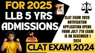 CLAT 2025 EXAM NOTIFICATION FOR LLB 5 YEARS DETAILS IN TAMIL CLAT2025 CLATDECEMBEREXAM LLB [upl. by Lander]