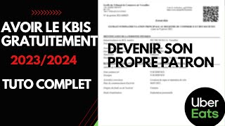 AVOIR KBIS 20232024 création micro entreprise tuto complet [upl. by Nefen95]