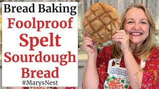 Sourdough Spelt Bread  Step by Step Fast NoKnead Recipe [upl. by Herzberg]