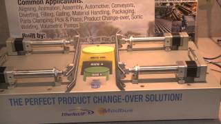 Product changeover demo using ERD low cost electric actuators and ACS stepper drive [upl. by Namreg]