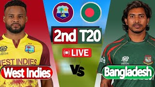 Bangladesh vs West Indies live  Live cricket match today  BAN vs WI 2nd T20 Live Score [upl. by Yenduhc127]