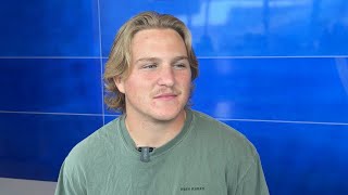 Boise State sophomore QB Maddux Madsen meets with the media to provide a fall camp update 882024 [upl. by Ettari]