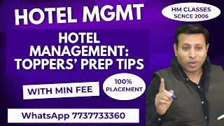 Hotel Management Toppers’ Prep Tips [upl. by Nitsirc]