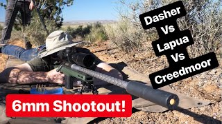 6mm Shootout 6 Creedmoor vs 6x47 Lapua vs 6 Dasher Long Range [upl. by Ebonee]