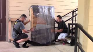 How To Move An Upright Piano Upstairs  Flower Mound TX [upl. by Eirrac]