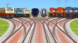 8 TRAINS CROSSING AT CORVED🌐 BRANCHED RAILROAD TRICKS RISKY RAILROAD TRICKS train sim world4 [upl. by Maxma]