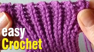 Crochet How to crochet Stretchy Slip Stitch Ribbing Free pattern [upl. by Amilas]