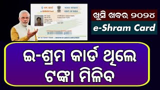 EShram Card ଥିଲେ ଟଙ୍କା ମିଳିବ  eShram Card New Update Odisha 2024  eShram Card Odisha Online Apply [upl. by Lezti]