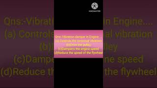 Vibration damper  control torsional vibration  In Engine psc BCS MTS UPSC  REASONING cat [upl. by Letta]