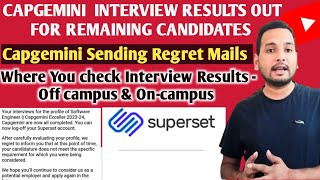 Capgemini Interview Results Out  How To Check Interview Results  Rejection Mail  LOI UpdateOLJL [upl. by Evadnee456]