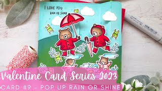 Valentine Card Series 2023 9  Lawn Fawn  Copic Coloring Peekaboo PopUp Interactive Card [upl. by Oravla]