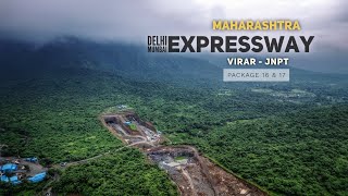 Delhi Mumbai Expressway Maharashtra State Progress  VirarJNPT Update  Package 16 amp 17 [upl. by Caine8]