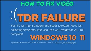 Video Tdr Failure Problem Explained and Its Solutions  Fix Video Tdr Failure Error on Windows 10 [upl. by Lachance]