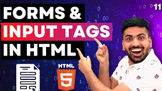 HTML Course Beginner to Advance  Forms amp Input Tag in HTML  Web Development Course Lecture 11 [upl. by Hiltan]