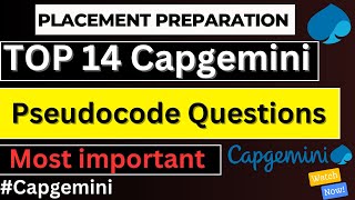 Top 14 Capgemini Pseudocode Questions [upl. by Durning879]