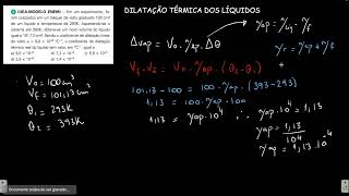 DILATAÇÃO TÉRMICA DOS LÍQUIDOS  FÍSICA [upl. by Turnbull4]