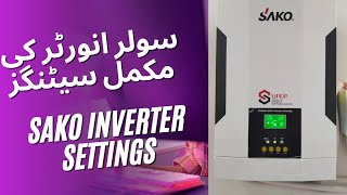 Solar inverter complete settings  SAKO inverter settings [upl. by Grosz]