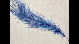 52 How to do a Feather in Acrylic pouring [upl. by Stag]