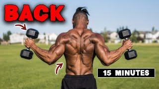 15 MINUTE LIGHTWEIGHT DUMBBELL BACK WORKOUT [upl. by Labannah]