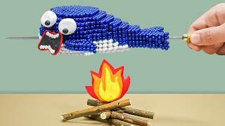 How To Catch And Grill Fish From Magnetic Balls  Magnet Stop Motion amp Satisfying Video [upl. by Ymarej911]