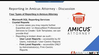 Amicus Attorney Reporting 101 [upl. by Cicenia]