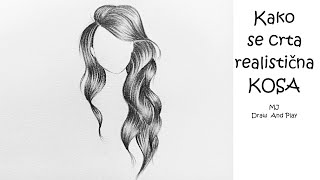 Kako nacrtati KOSU olovkom realisticno  TUTORIAL  How to draw realistic wavy hair [upl. by Pliam]