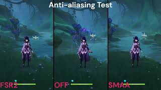 Antialiasing comparison FSR2 vs SMAA vs OFF  Genshin Impact [upl. by Ttegdirb]