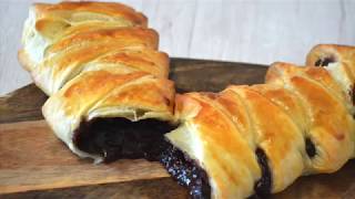 Receta Trenza Chocolate de hojaldre [upl. by Anirad]