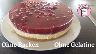 Himbeertorte mit Keksboden  ohne Backen  ohne Gelatine [upl. by Ammamaria]