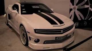 DUBSandTIREScom 2010 CAMARO REVIEW 24 INCH FORGIATO FIORE 3 PIECE RIMS WHEELS SEMA SHOW [upl. by Namyl]