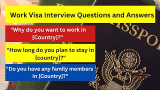 Work Visa Interview Questions and Answers in English  englishinterview [upl. by Arammahs]