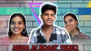 Neha m roast video  reactions video creator  Neha m  CarryMinati FunnzeeGamers [upl. by Ramat]